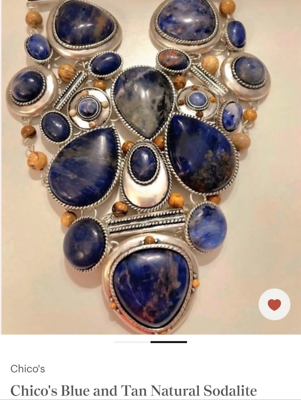 Chico's Vintage Sodalite Bib Necklace